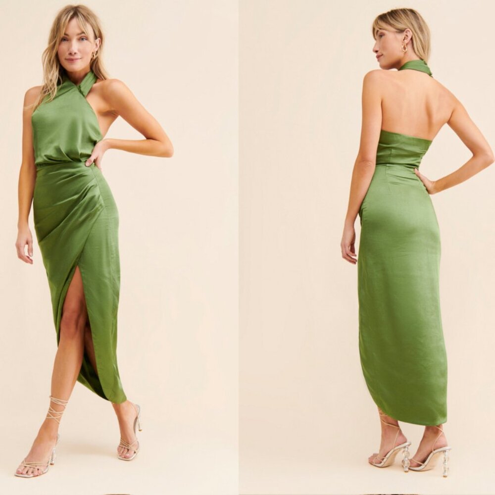 Elliatt NWOT Noa Halter Dress Green, Small